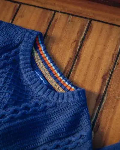 Alternative view of A Fish Named Fred 32.501 - Pullover Cable, Classic Blue