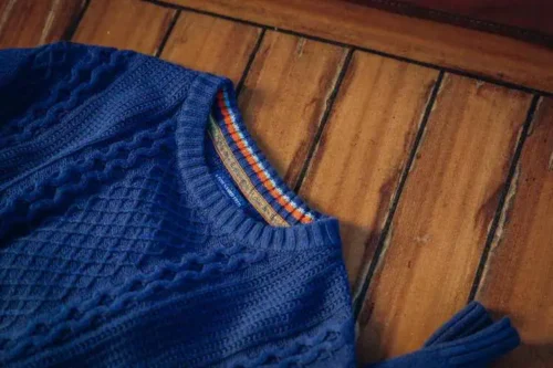 Alternative view of A Fish Named Fred 32.501 - Pullover Cable, Classic Blue