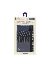 Alternative view of Scotch & Soda 3 pk Men's Cotton Stretch Boxer, Grey / Navy