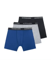 Scotch & Soda 3 pk Men's Cotton Stretch Boxer, Navy / Grey