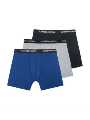Scotch & Soda 3 pk Men's Cotton Stretch Boxer, Navy / Grey