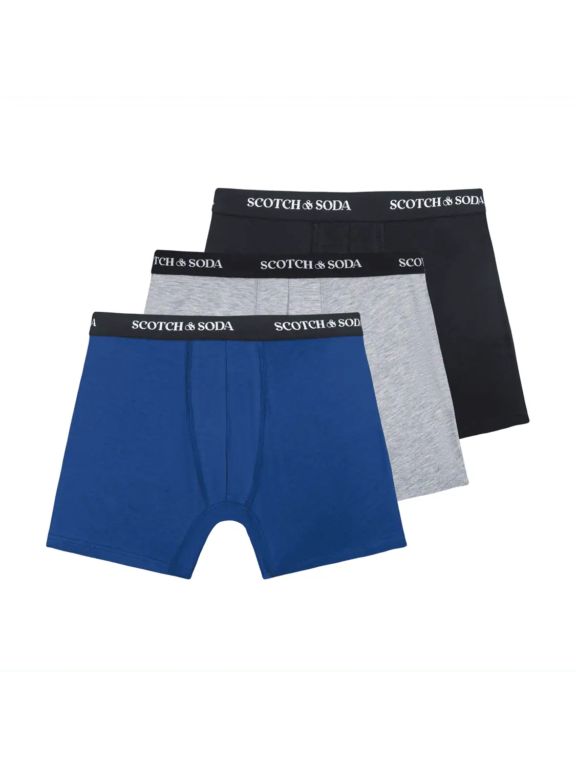 Scotch & Soda 3 pk Men's Cotton Stretch Boxer, Navy / Grey