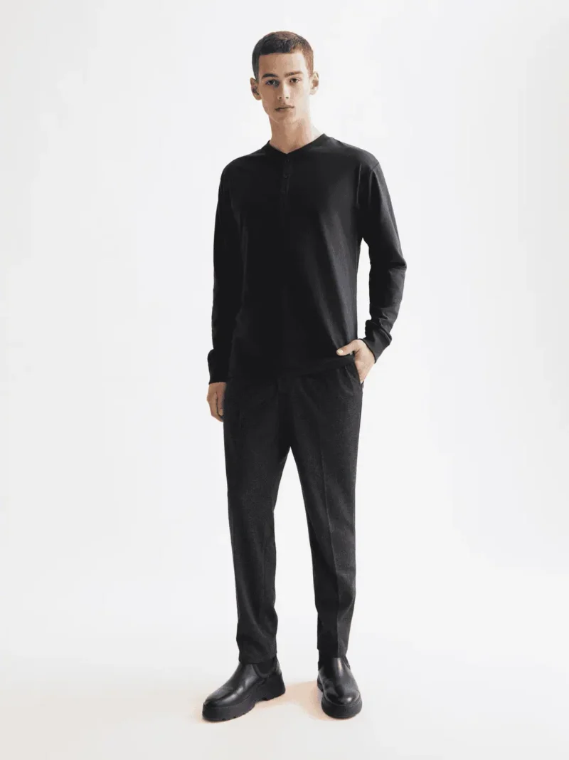 Scotch & Soda 181170 Finch Tailored jersey tapered jogger, Antra Herringbone - Image 4