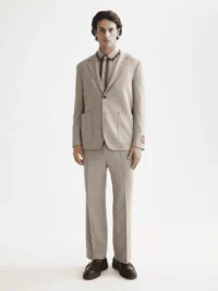 Alternative view of Scotch & Soda 181174 Tailored relaxed straight fit jogger, Plaza taupe melange