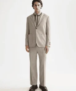 Alternative view of Scotch & Soda 181174 Tailored relaxed straight fit jogger, Plaza taupe melange