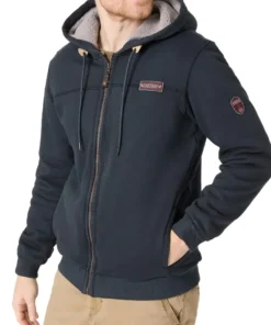 Timezone Sweat Hoodie Jacket, Night Blue