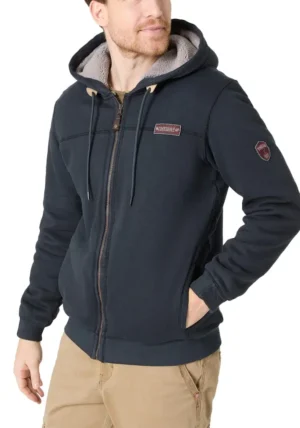 Timezone Sweat Hoodie Jacket, Night Blue
