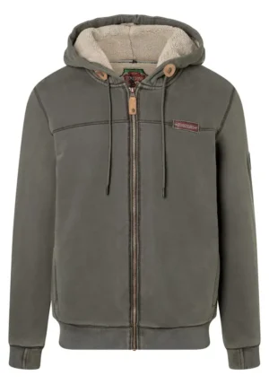 Timezone Sweat Hoodie Jacket 28-10244 - Black Olive image1