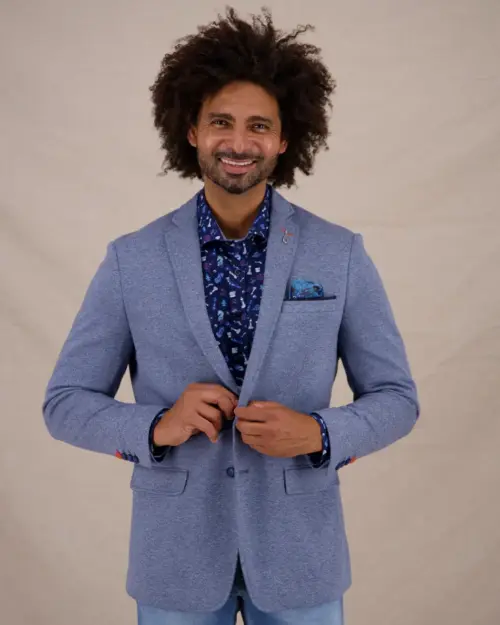 A fish named Fred 32.104 - Blazer Pique, Jeans Blue