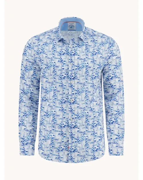 A Fish Named Fred  Shirt sailing boats Linen  blend