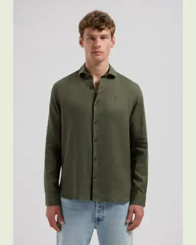 Dstrezzed 303710- The Jagger Shirt 100% Linen, Dk Army