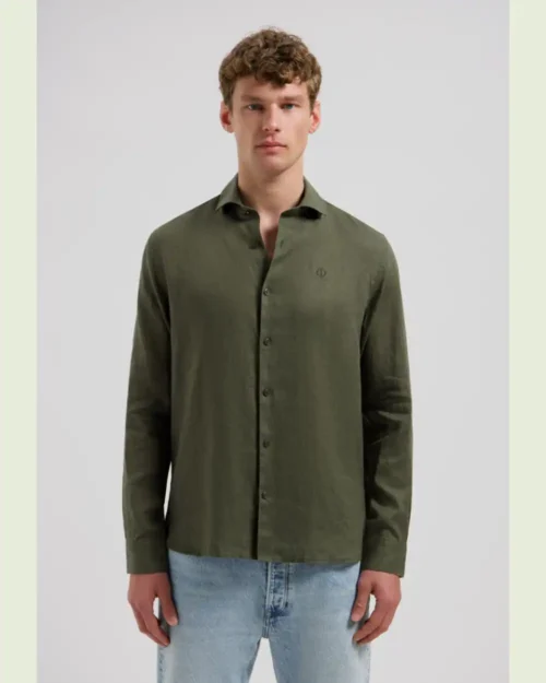 Dstrezzed 303710- The Jagger Shirt 100% Linen, Dk Army