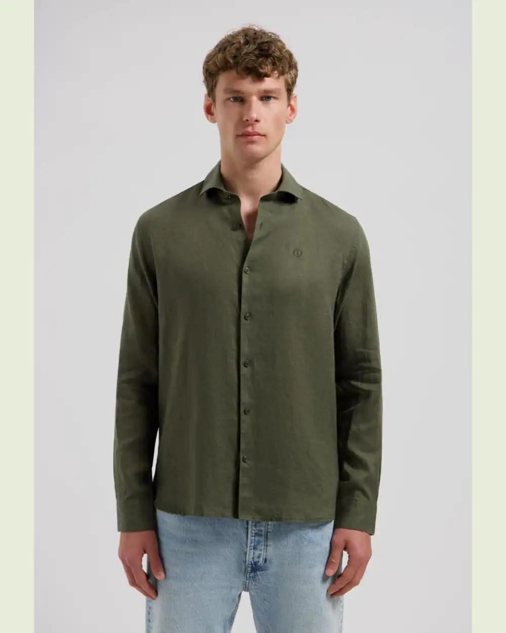 Dstrezzed 303710- The Jagger Shirt 100% Linen, Dk Army