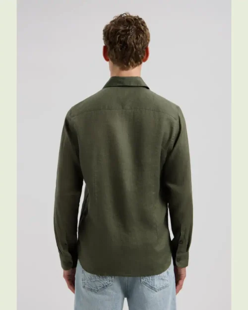Dstrezzed 303710- The Jagger Shirt 100% Linen, Dk Army - Image 3