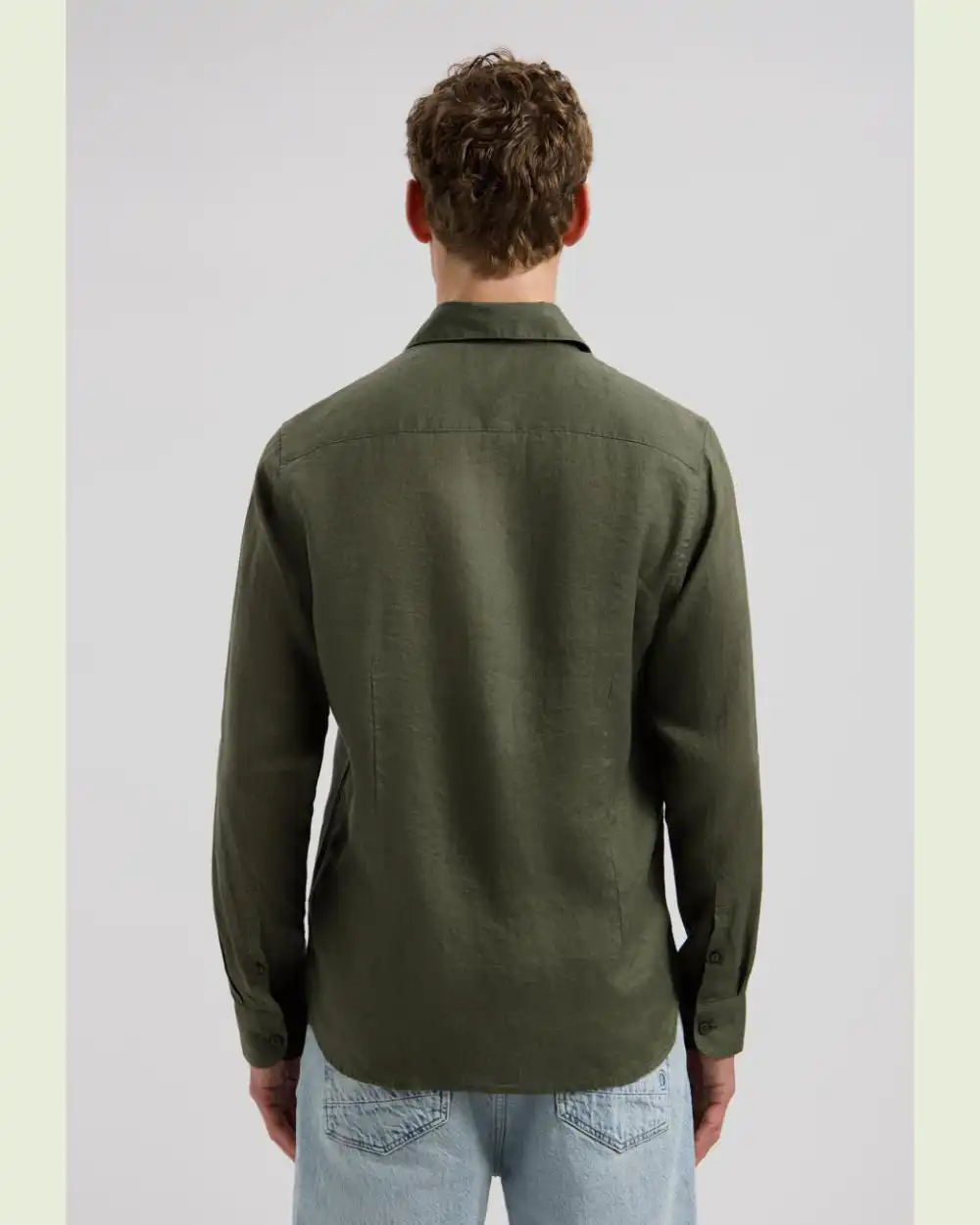 Dstrezzed 303710- The Jagger Shirt 100% Linen, Dk Army - Image 3