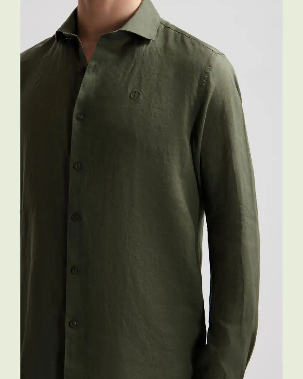 Dstrezzed 303710- The Jagger Shirt 100% Linen, Dk Army - Image 4