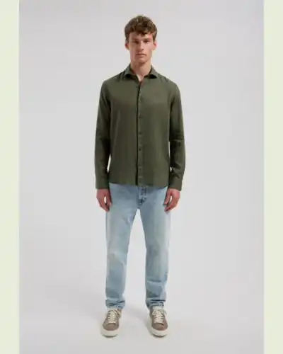 Alternative view of Dstrezzed 303710- The Jagger Shirt 100% Linen, Dk Army
