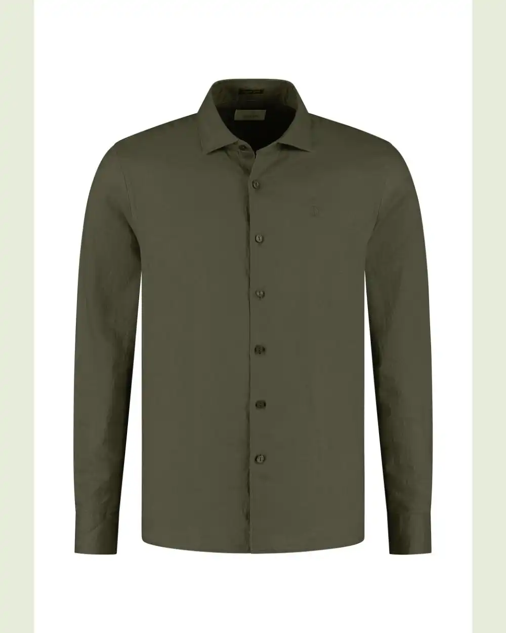Dstrezzed 303710- The Jagger Shirt 100% Linen, Dk Army - Image 5