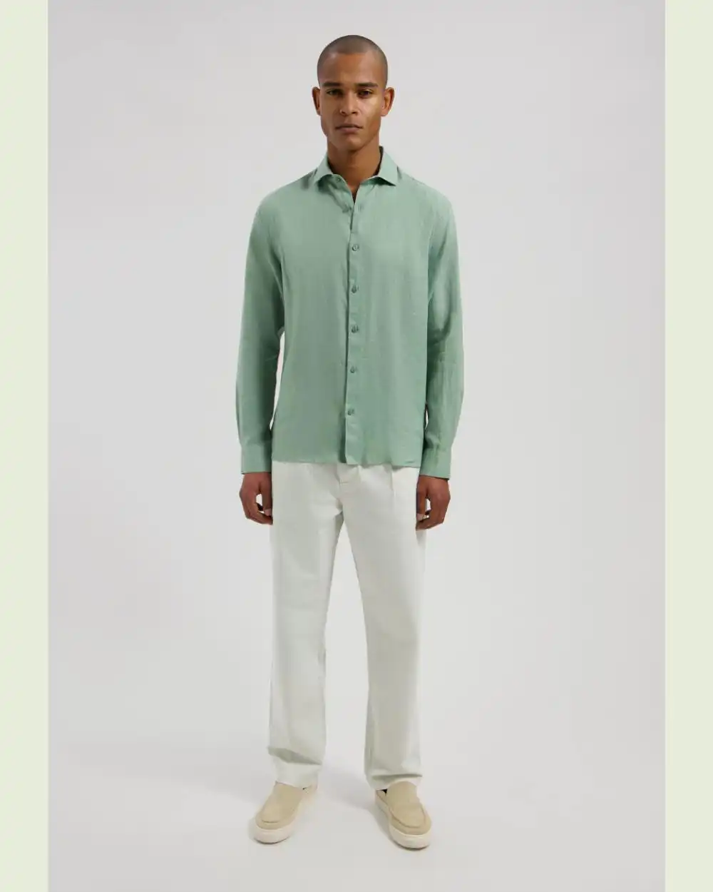 Dstrezzed 303710- The Jagger Shirt 100% Linen, Green Bay - Image 2