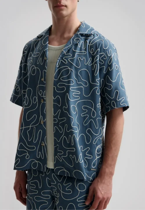 Dstrezzed 311509 Leo Resort Shirt linen blend image2