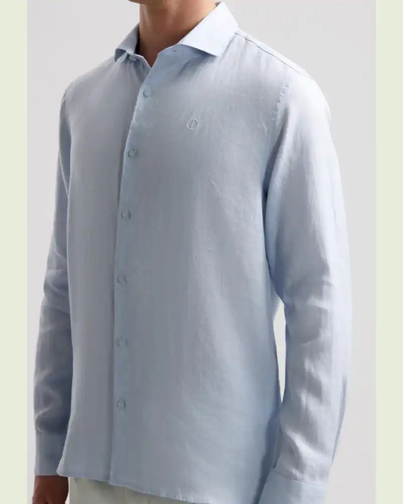 Dstrezzed 303710- The Jagger Shirt 100% Linen, Lt Blue - Image 4