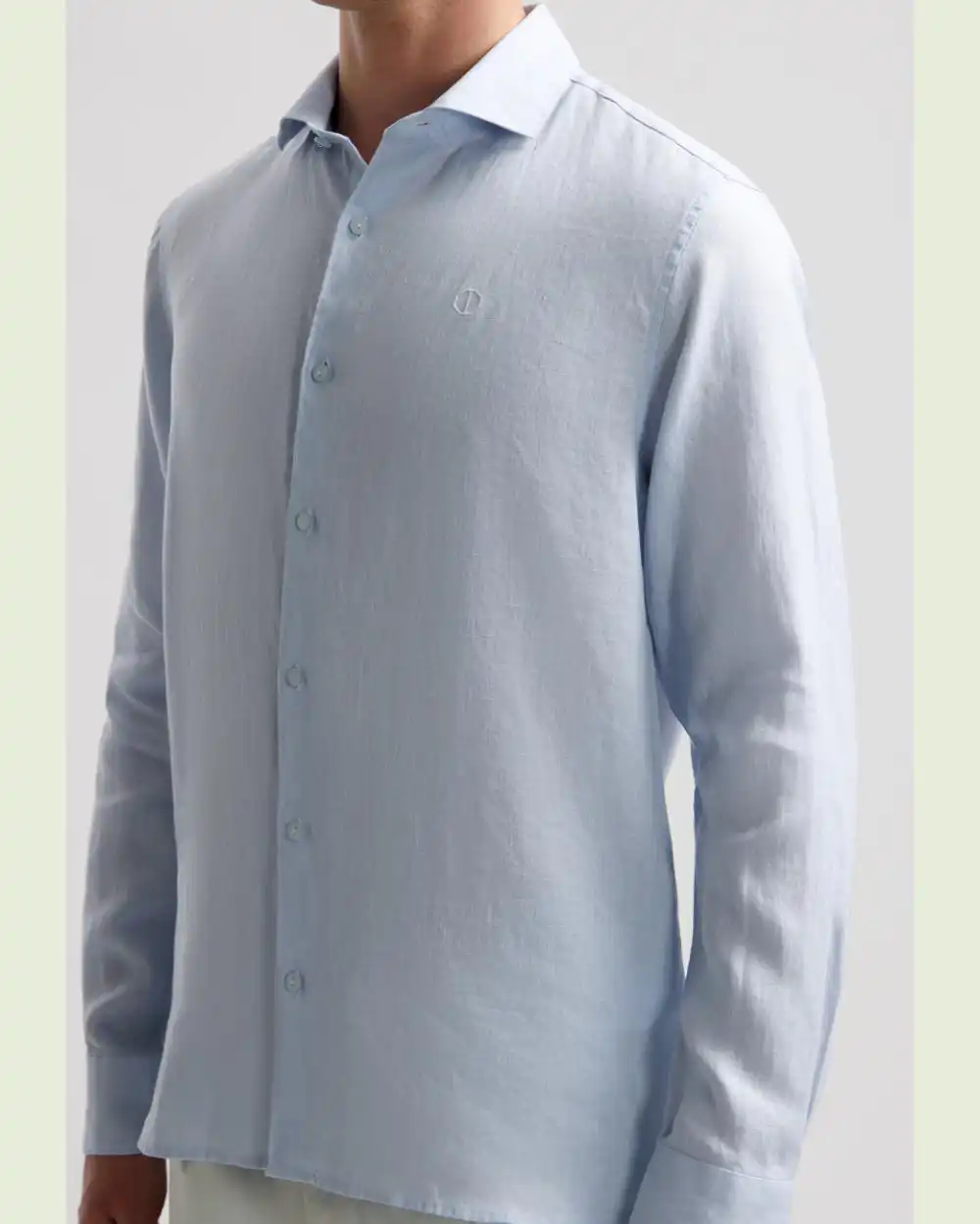 Dstrezzed 303710- The Jagger Shirt 100% Linen, Lt Blue - Image 4