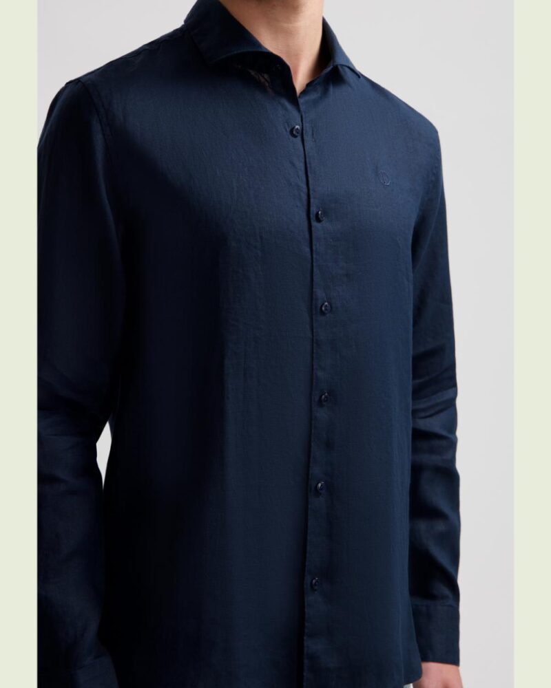 Dstrezzed 303710- The Jagger Shirt 100% Linen, Dk Navy - Image 4