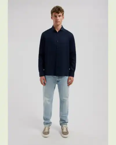 Alternative view of Dstrezzed 303710- The Jagger Shirt 100% Linen, Dk Navy