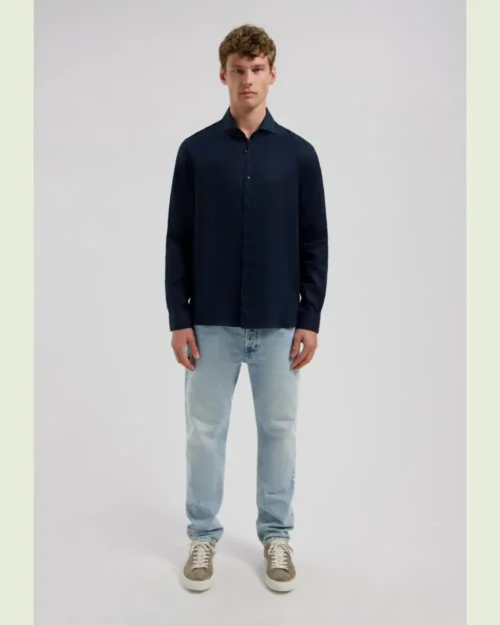 Alternative view of Dstrezzed 303710- The Jagger Shirt 100% Linen, Dk Navy