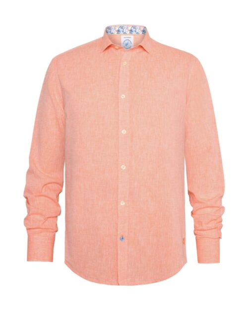 A Fish Named Fred 99.0004- Shirt Linen blend Peach