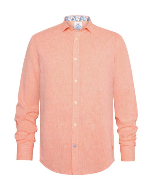 A Fish Named Fred 99.0004- Shirt Linen blend Peach