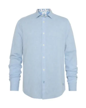 A Fish Named Fred 99.0004- Shirt Linen blend Lt Blue