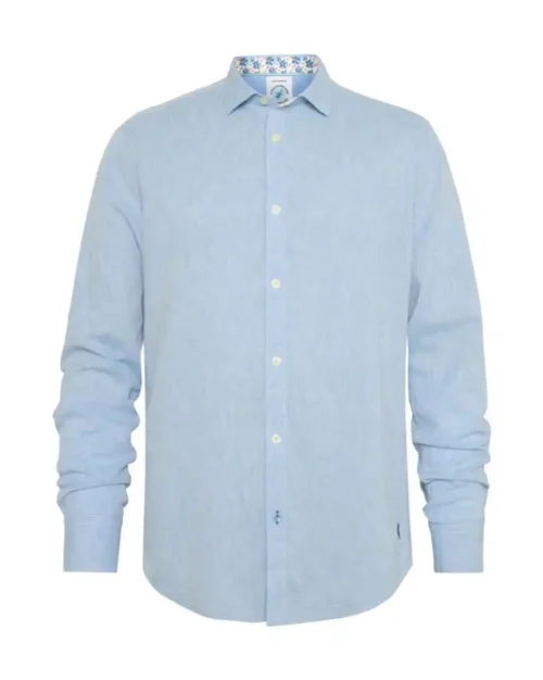 A Fish Named Fred 99.0004- Shirt Linen blend Lt Blue