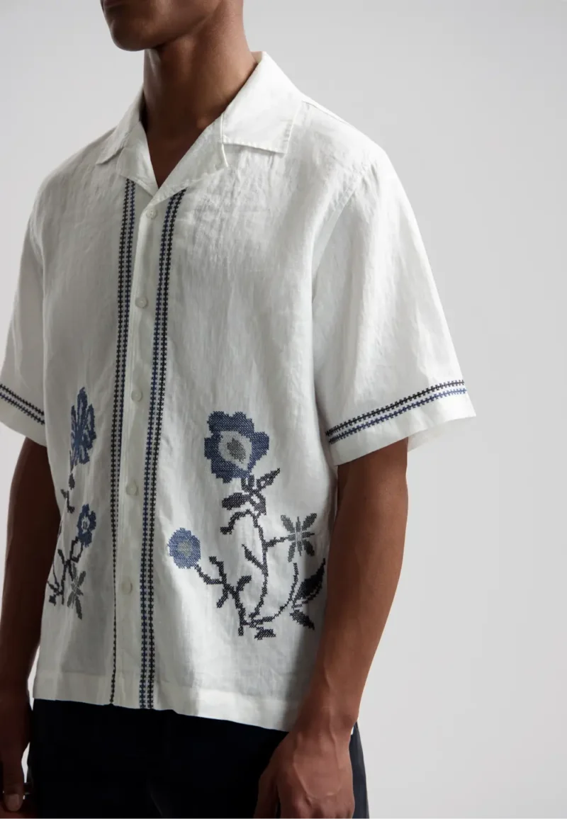 Dstrezzed 311525 - Hero Arwork 100% Linen Shirt - Image 4