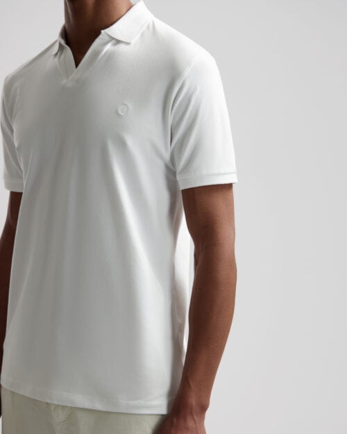 Alternative view of Dstrezzed  Organic Cotton V-Neck Polo 240022 White