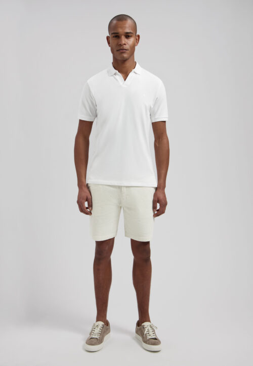 Dstrezzed 240022 Organic Cotton V-Neck Polo White - Image 4