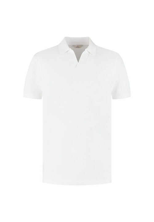 Dstrezzed 240022 Organic Cotton V-Neck Polo White - Image 5
