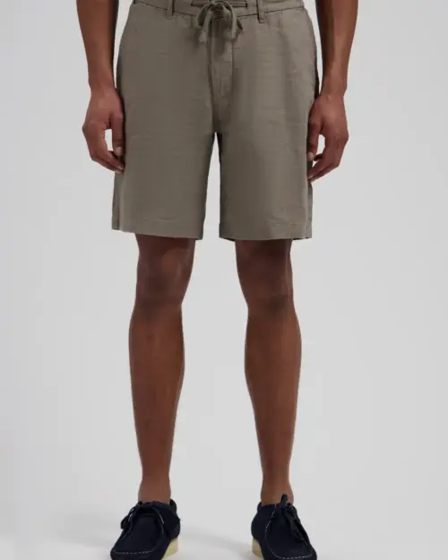 Dstrezzed 100% Crispy Linen Shorts 515558 Grey Brown