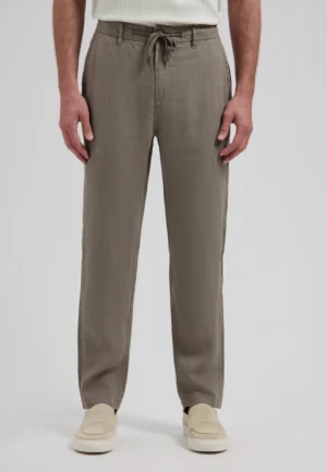 Dstrezzed 501822 : 100% Crispy Linen Pants- Grey Brown