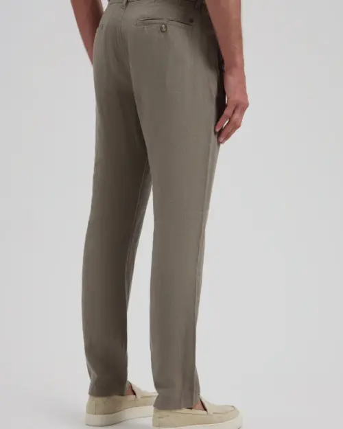 Alternative view of Dstrezzed 100% Crispy Linen Pants 501822 Grey Brown