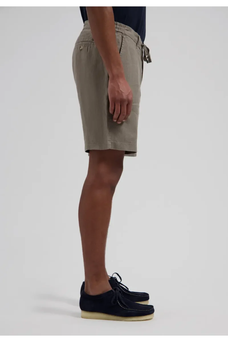 Dstrezzed 100% Linen Shorts, Grey Brown - Image 5