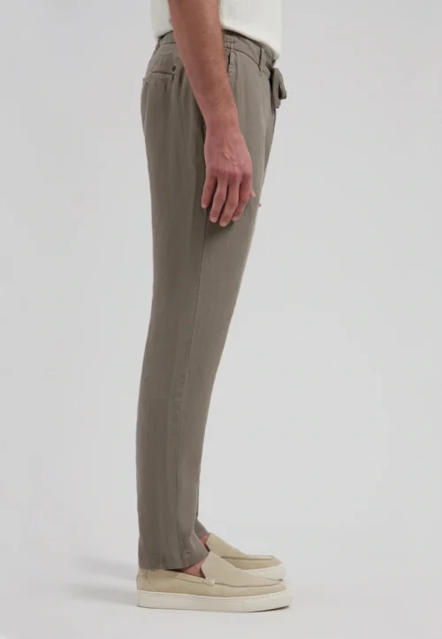 Dstrezzed 501822 : 100% Crispy Linen Pants- Grey Brown - Image 5