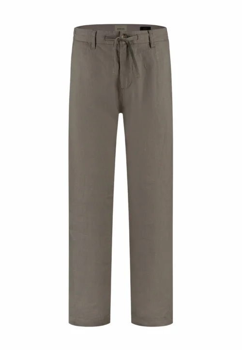Dstrezzed 501822 : 100% Crispy Linen Pants- Grey Brown - Image 6