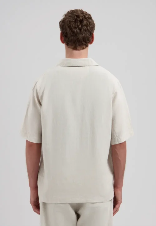 Dstrezzed 311480- 100% Linen shirt, Sand Melange - Image 3