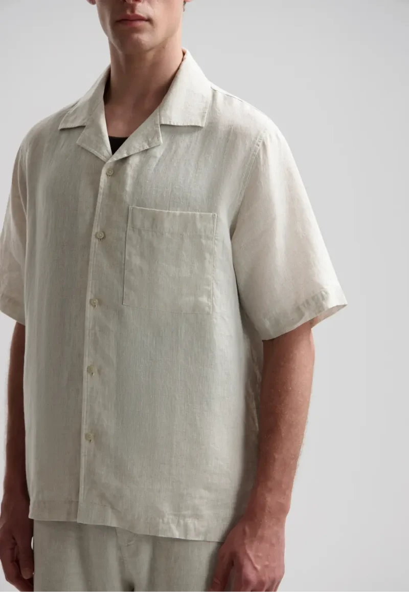 Dstrezzed 311480- 100% Linen shirt, Sand Melange - Image 4