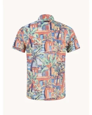 A Fish Named Fred 33.061 - Linen blend Tropical Sketch Shirt image1