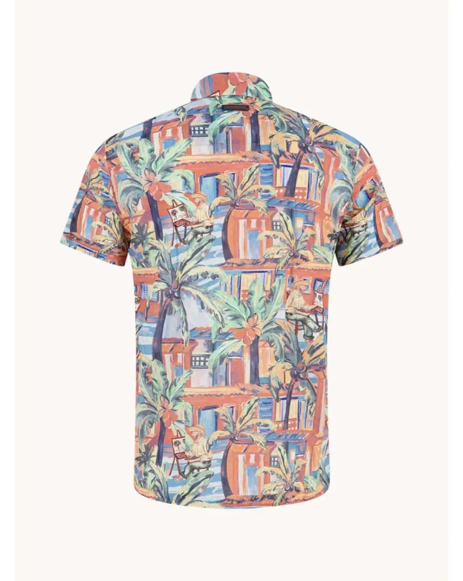 A Fish Named Fred 33.061 - Tropical Sketch Linen Blend Shirt - Image 3