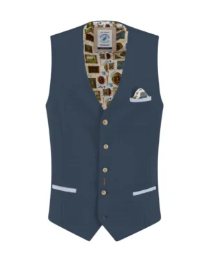 A Fish Named Fred Waistcoat Pique, Navy