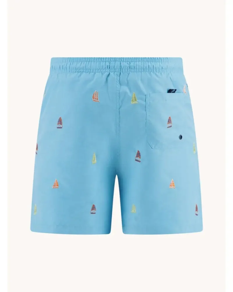 A Fish Named Fred 33.259,  Swimshort Sailing Boats, Aqua Blue - Image 2