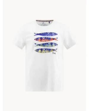 33.401 - A Fish Named Fred T-shirt Fish Print Off-White
